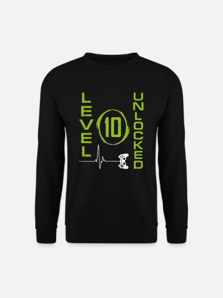 10 Jahre alter Gamer Boy Level 10 Unlocked 10th Birt - Unisex Pullover - Schwarz