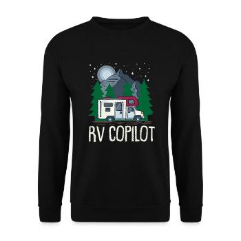 Copilote pour caravanes et fans de camping - Sweat-shirt Unisexe - noir - Devant - Alina (178cm) & Michal (187cm)