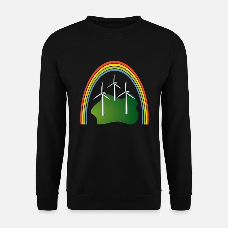 Mein Herz schlägt für NULL Emission. Regenbogen - Unisex Pullover - Schwarz