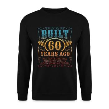 Drôle 60e anniversaire B-Day disant hommes âge 60 ans - Sweat-shirt Unisexe - noir - Devant - Alina (178cm) & Michal (187cm)