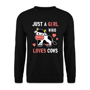 Just A Girl Who Loves Cows Farmer Milk Lover Cow F - Unisex Sweatshirt - black - Front - Alina (178cm) & Michal (187cm)