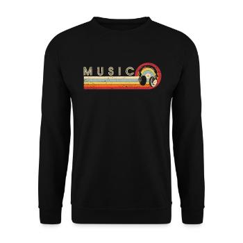 Retro Headphones Cool Vintage Music Lover Rap Prod - Unisex Sweatshirt - black - Front - Alina (178cm) & Michal (187cm)