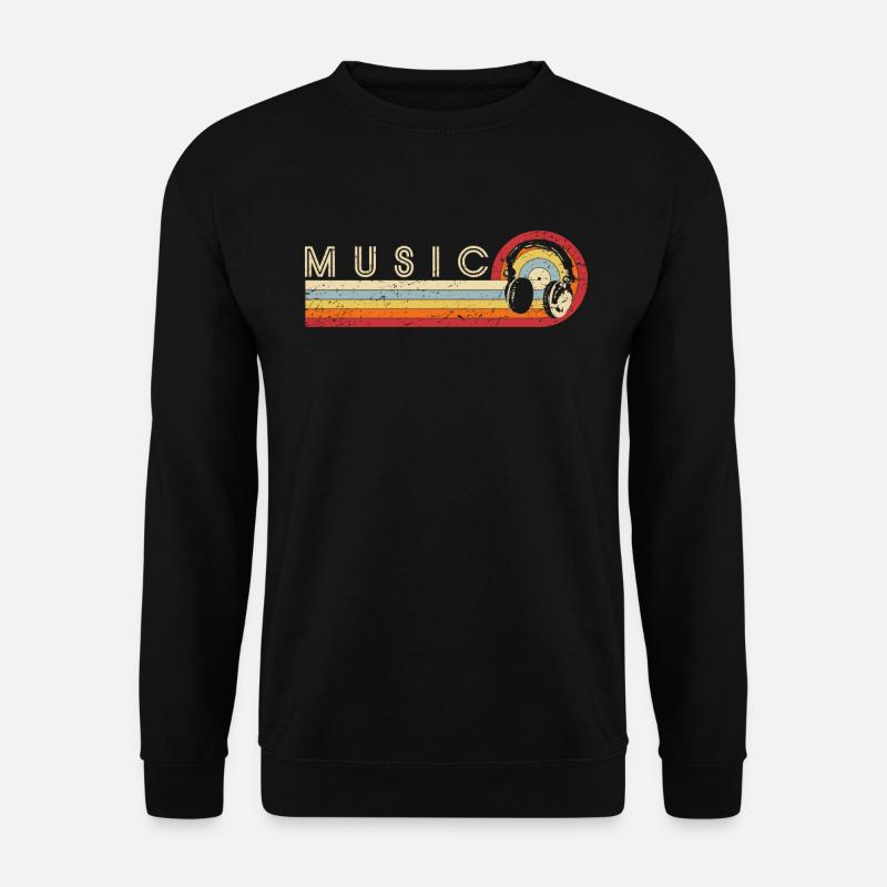 Retro Kopfhörer Cool Vintage Musik Liebhaber Rap Prod - Unisex Pullover - Schwarz