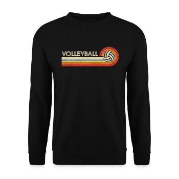 Volleyball Retro Cool Vintage Teens Adults Volleyb - Unisex Sweatshirt - black - Front - Alina (178cm) & Michal (187cm)