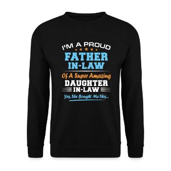 Daughter In Law Funny Fathers Day Christmas Father - Unisex Sweatshirt - black - Front - Alina (178cm) & Michal (187cm)
