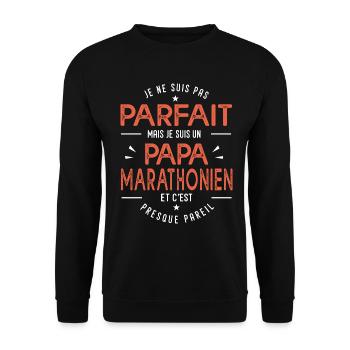 je suis un papa marathonien cadeau papa marathon - Sweat-shirt Unisexe - noir - Devant - Alina (178cm) & Michal (187cm)