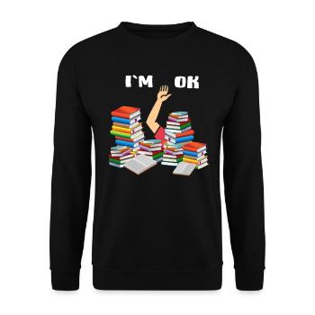 read reading lesson book primer roman ebook bookworm - Unisex Sweatshirt - black - Front - Alina (178cm) & Michal (187cm)