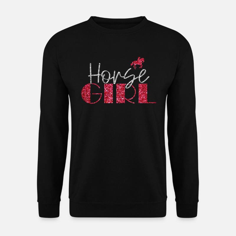 Pferd Mädchen Landfrau Mädchen Reiter - Unisex Pullover - Schwarz
