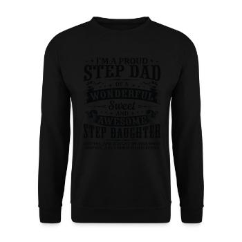 Stiefvater von toller Stieftochter Geburtstag lustig - Unisex Pullover - Schwarz - Vorne - Alina (178cm) & Michal (187cm)