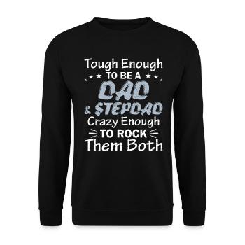 Dad Stepdad Funny Fathers Day Birthday Step - Unisex Sweatshirt - black - Front - Alina (178cm) & Michal (187cm)