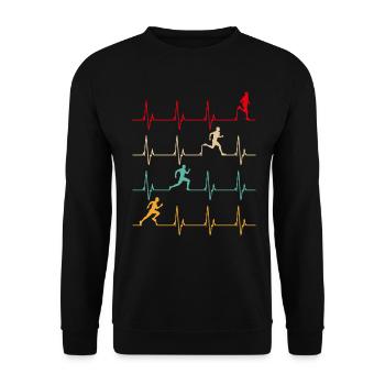Running Dad Loves To Run Cool Marathon Runner - Unisex Sweatshirt - black - Front - Alina (178cm) & Michal (187cm)