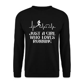 Coureuse de marathon Girl Heartbeat Just A Girl Who - Sweat-shirt Unisexe - noir - Devant - Alina (178cm) & Michal (187cm)
