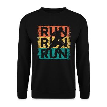 Running Dad Loves To Run Cool Marathon Runner - Unisex Sweatshirt - black - Front - Alina (178cm) & Michal (187cm)