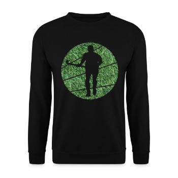 Feldhockey Hockeysport "Kunstrasen Hockeyspieler" - Unisex Pullover - Schwarz - Vorne - Alina (178cm) & Michal (187cm)