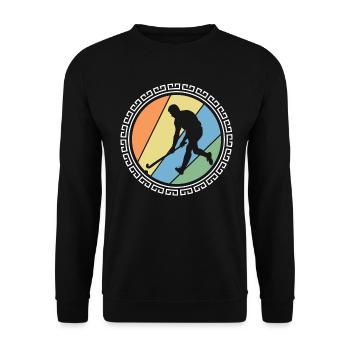 Feldhockey Hockeyspieler "Penalty" Hockeysport - Unisex Pullover - Schwarz - Vorne - Alina (178cm) & Michal (187cm)