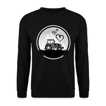 Traktor Traktorfahrer Schlepper "Traktor-Liebe" - Unisex Pullover - Schwarz - Vorne - Alina (178cm) & Michal (187cm)