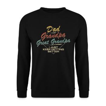 Fathers Day From Grandkids For Dad Grandpa Great - Unisex Sweatshirt - black - Front - Alina (178cm) & Michal (187cm)