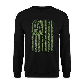 Papa Pa Camouflage Drapeau Américain Patriotique Drôle - Sweat-shirt Unisexe - noir - Devant - Alina (178cm) & Michal (187cm)