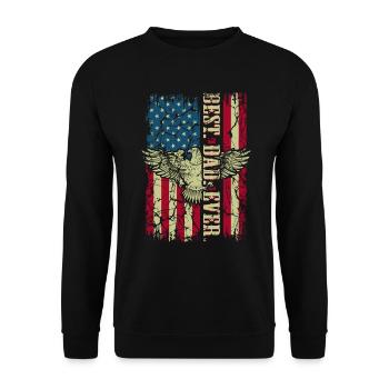 Best Dad Ever American Flag US Flag Eagle Funny - Unisex Sweatshirt - black - Front - Alina (178cm) & Michal (187cm)
