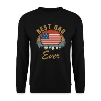 Best Dad Ever US American Flag Patriotic Fathers - Unisex Sweatshirt - black - Front - Alina (178cm) & Michal (187cm)
