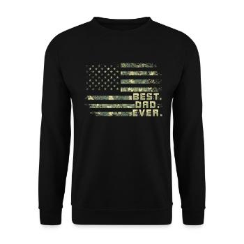 Papa Camo Drapeau américain Fête des pères Militaire pour - Sweat-shirt Unisexe - noir - Devant - Alina (178cm) & Michal (187cm)