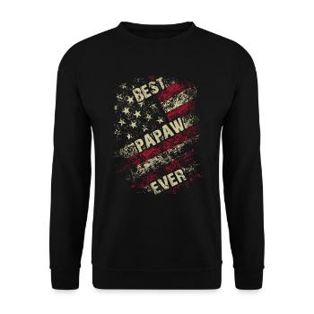 Grandpa US Flag Best Papaw Ever Fathers Day - Unisex Sweatshirt - black - Front - Alina (178cm) & Michal (187cm)