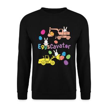 Easter For Boys Toddlers Eggs Cavator Funny - Unisex Sweatshirt - black - Front - Alina (178cm) & Michal (187cm)