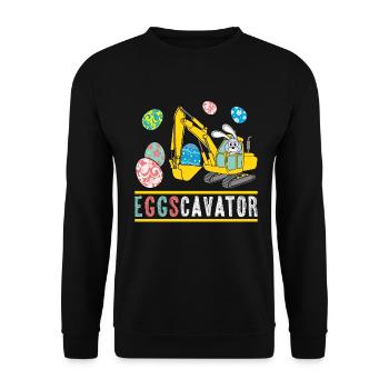 Oeufs Cavator Pâques pour garçons Enfants Tout-petits Bunny - Sweat-shirt Unisexe - noir - Devant - Alina (178cm) & Michal (187cm)