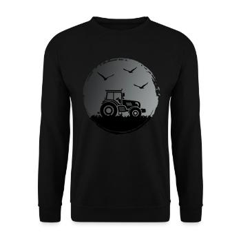 Tractor Tractor driver "Harvest in the moonlight" - Unisex Sweatshirt - black - Front - Alina (178cm) & Michal (187cm)