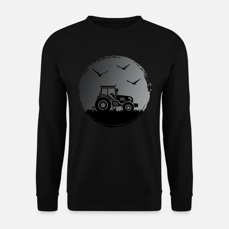 Traktor Traktorfahrer "Ernte im Mondschein" - Unisex Pullover - Schwarz