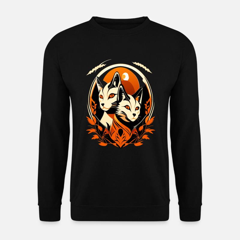 Two cats are interested in exciting events. - Unisex Sweatshirt - black
