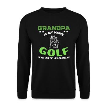 Grandpa is my name golf is my game - Unisex Sweatshirt - black - Front - Alina (178cm) & Michal (187cm)