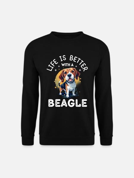 The life is better with a beagle - Unisex Sweatshirt - black