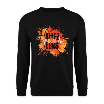 Unterstützer der Fußballmannschaft von Lens - Unisex Pullover - Schwarz - Vorne - Alina (178cm) & Michal (187cm)
