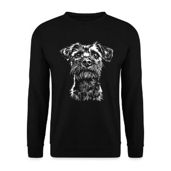 Border Terrier Portrait Dog Dog - Unisex Sweatshirt - black - Front - Alina (178cm) & Michal (187cm)