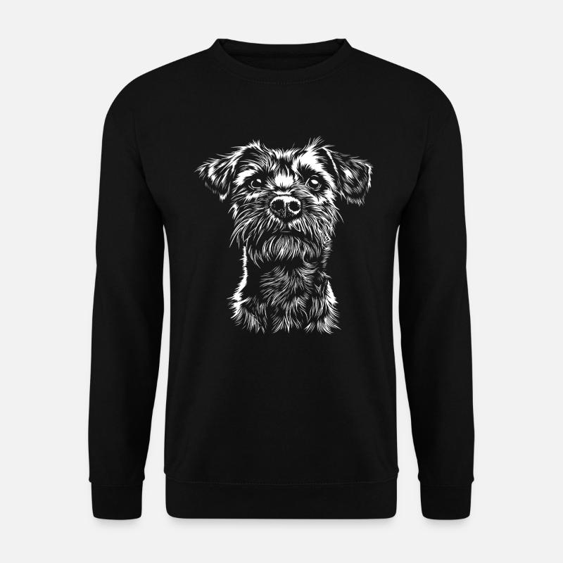 Border Terrier Portrait Hunde Hund - Unisex Pullover - Schwarz