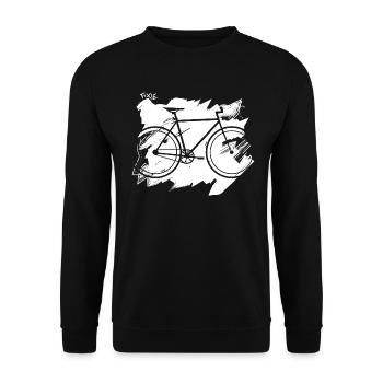 Bicycle Velo Fixie - Unisex Sweatshirt - black - Front - Alina (178cm) & Michal (187cm)