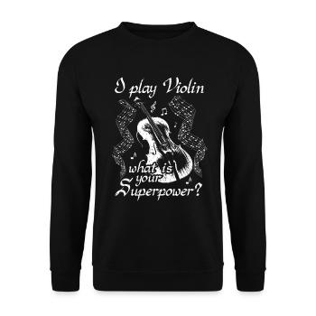 Geige Violine Orchester Geigerin Geiger Geschenk - Unisex Pullover - Schwarz - Vorne - Alina (178cm) & Michal (187cm)