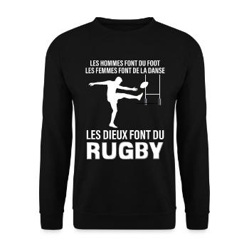 Rugby les dieux du stade - Sweat-shirt Unisexe - noir - Devant - Alina (178cm) & Michal (187cm)