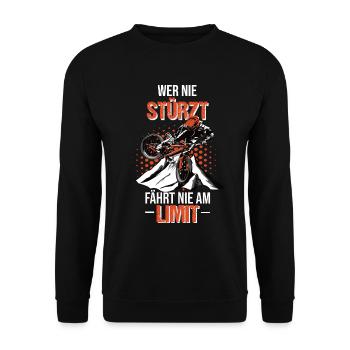 Motocross Dirt Bike Supermoto Supercross Crosser - Unisex Pullover - Schwarz - Vorne - Alina (178cm) & Michal (187cm)