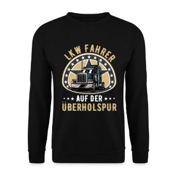 Lkw Trucker Truck Lkw-fahrer Fernfahrer lkw fahrer - Unisex Pullover - Schwarz - Vorne - Alina (178cm) & Michal (187cm)