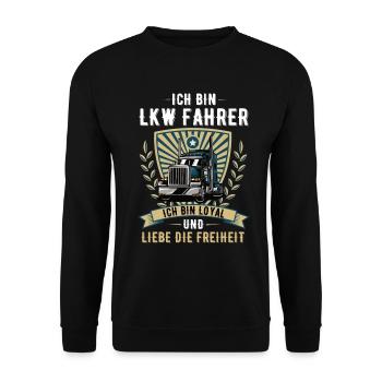 Lkw Trucker Fernfahrer Truck lkw fahrer brummi - Unisex Pullover - Schwarz - Vorne - Alina (178cm) & Michal (187cm)