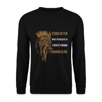 Spartiate Sparte Guerrier Casque Grèce Grec - Sweat-shirt Unisexe - noir - Devant - Alina (178cm) & Michal (187cm)