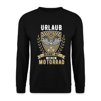Motorrad Biker Motorradfahrer Motorradfahrerin - Unisex Pullover - Schwarz - Vorne - Alina (178cm) & Michal (187cm)