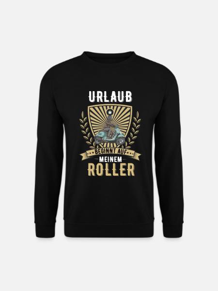 Roller Rollerfahrer Scooter Moped Motorroller - Unisex Pullover - Schwarz
