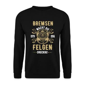 Bremsen macht die Felgen Dreckig Motorrad Biker - Unisex Pullover - Schwarz - Vorne - Alina (178cm) & Michal (187cm)