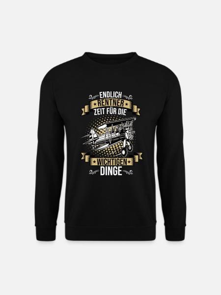 Endlich Rentner Modellflugzeug Modellflug Flug - Unisex Pullover - Schwarz