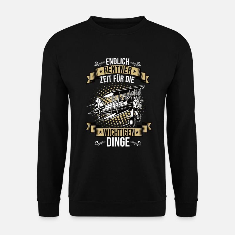 Endlich Rentner Modellflugzeug Modellflug Flug - Unisex Pullover - Schwarz