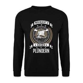 Wikingerschiff Wikinger skandinavien germanen - Unisex Pullover - Schwarz - Vorne - Alina (178cm) & Michal (187cm)