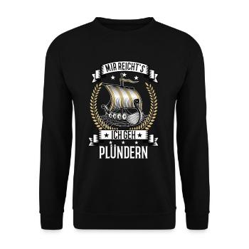 Wikingerschiff Wikinger skandinavien germanen - Unisex Pullover - Schwarz - Vorne - Alina (178cm) & Michal (187cm)
